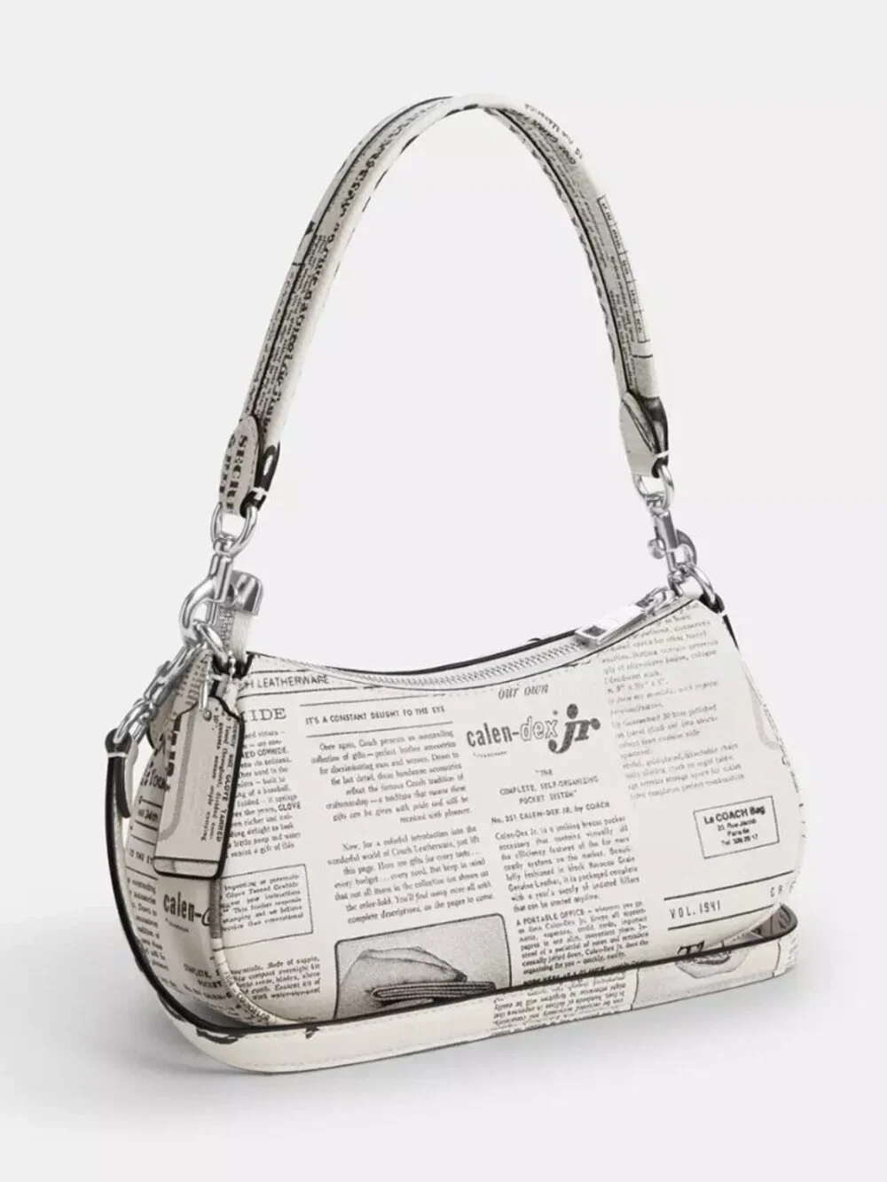 Coach CDC12 Ashton Shoulder Bag With Newspaper Print in Pebbled Leather *SEALED* - Picture 6 of 14